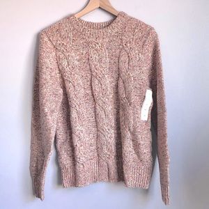 New Peach Blush Multicolor Cable Knit Crewneck A New Day Crewneck Sweater XS